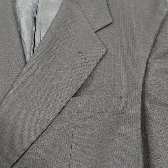 Hart Schaffner Marx Blazer Plaid Wool Blend Two Button Suit Jacket USA Mens 42R - Picture 4 of 14